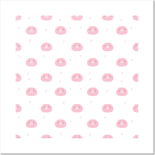 Lovely Pig Pattern Wall Art by aquariart